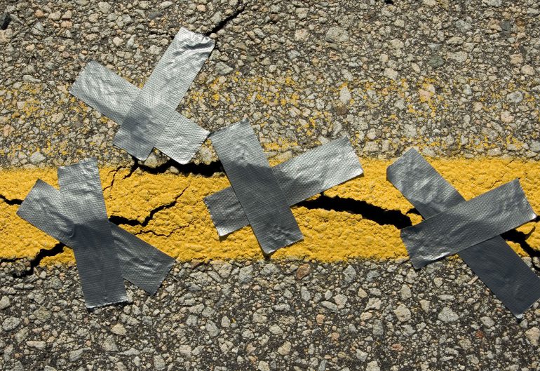 fixing potholes with sunflower oil